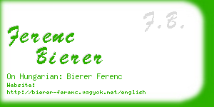 ferenc bierer business card